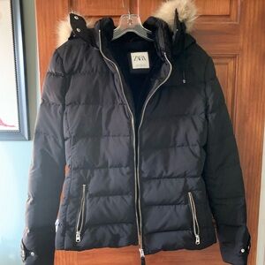 Zara Black Duck Down Jacket